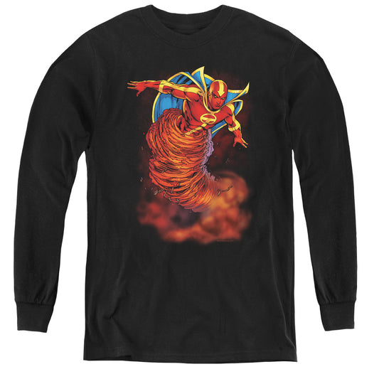 Jla - Tornado Cloud - Youth Long Sleeve Tee - Black