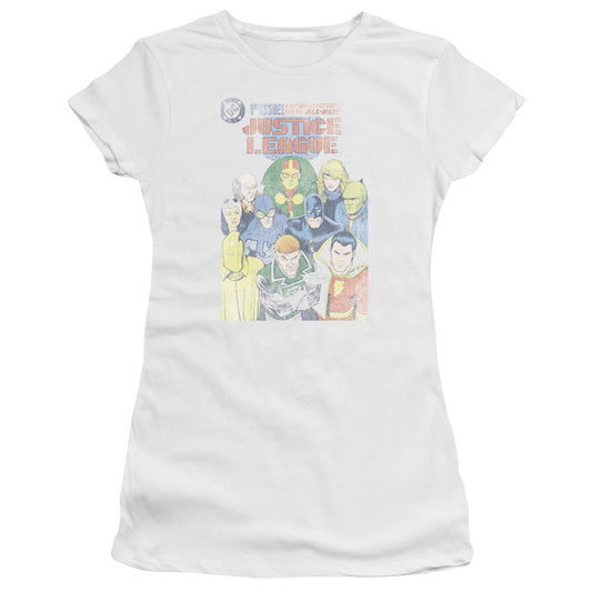 Jla - Justice League #1 Cover - Short Sleeve Junior Sheer - White T-shirt