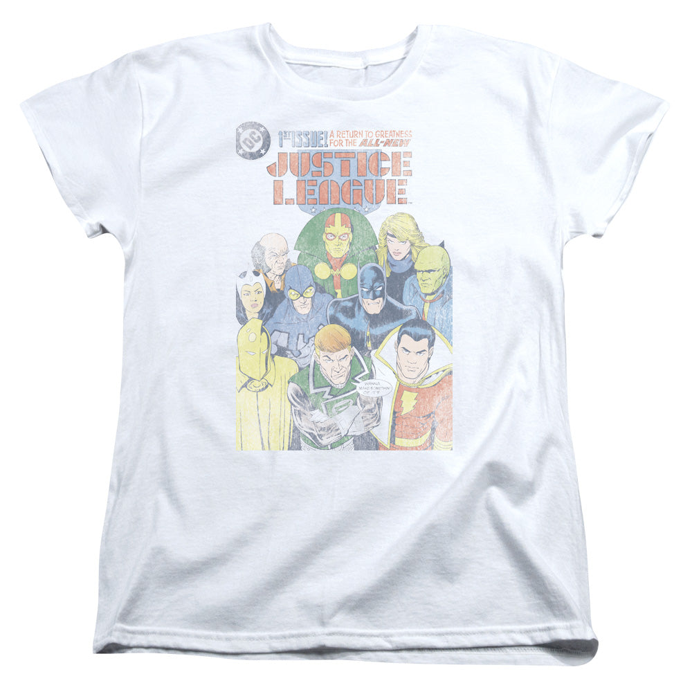 Jla - Justice League #1 Cover - Short Sleeve Womens Tee - White T-shirt
