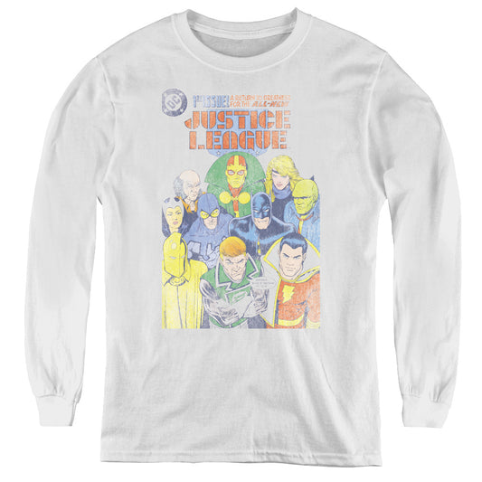 Jla - Justice League #1 Cover - Youth Long Sleeve Tee - White