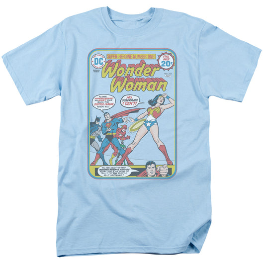 Jla - Ww #212 Cover - Short Sleeve Adult 18/1 - Light Blue T-shirt