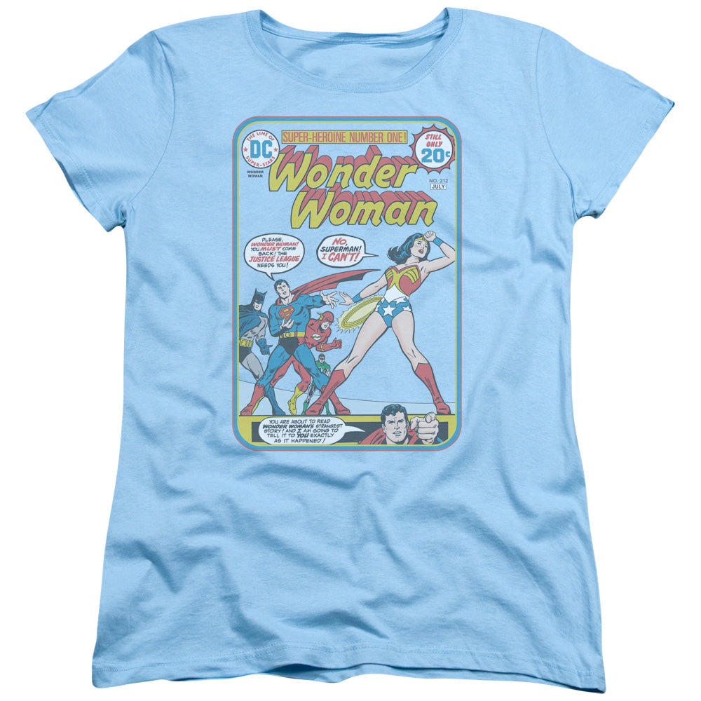 Jla - Ww #212 Cover - Short Sleeve Womens Tee - Light Blue T-shirt