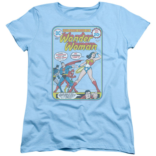 Jla - Ww #212 Cover - Short Sleeve Womens Tee - Light Blue T-shirt