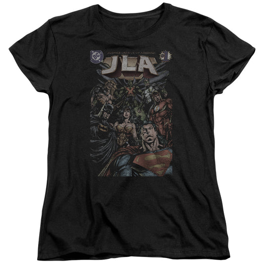 Jla - #1 Cover - Short Sleeve Womens Tee - Black T-shirt