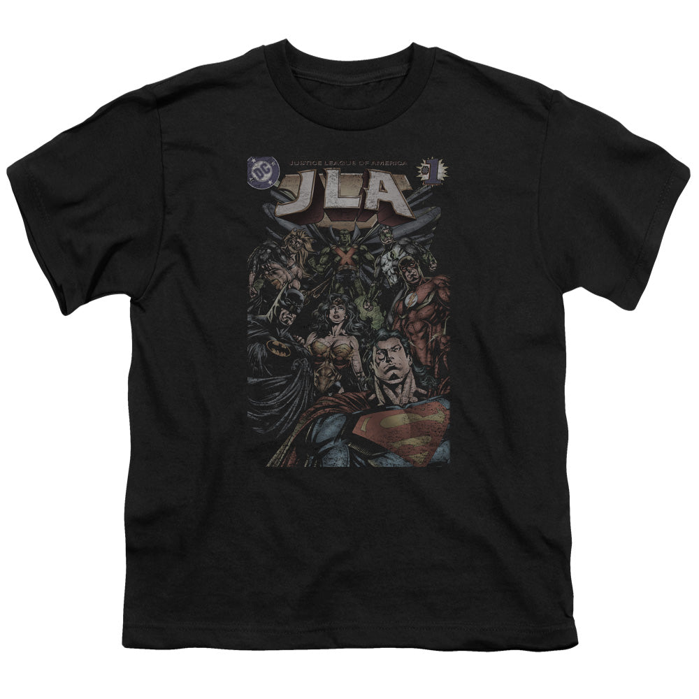 Jla - #1 Cover - Short Sleeve Youth 18/1 - Black T-shirt