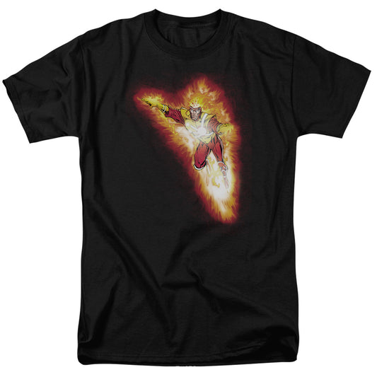 Jla - Firestorm Blaze - Short Sleeve Adult 18/1 - Black T-shirt