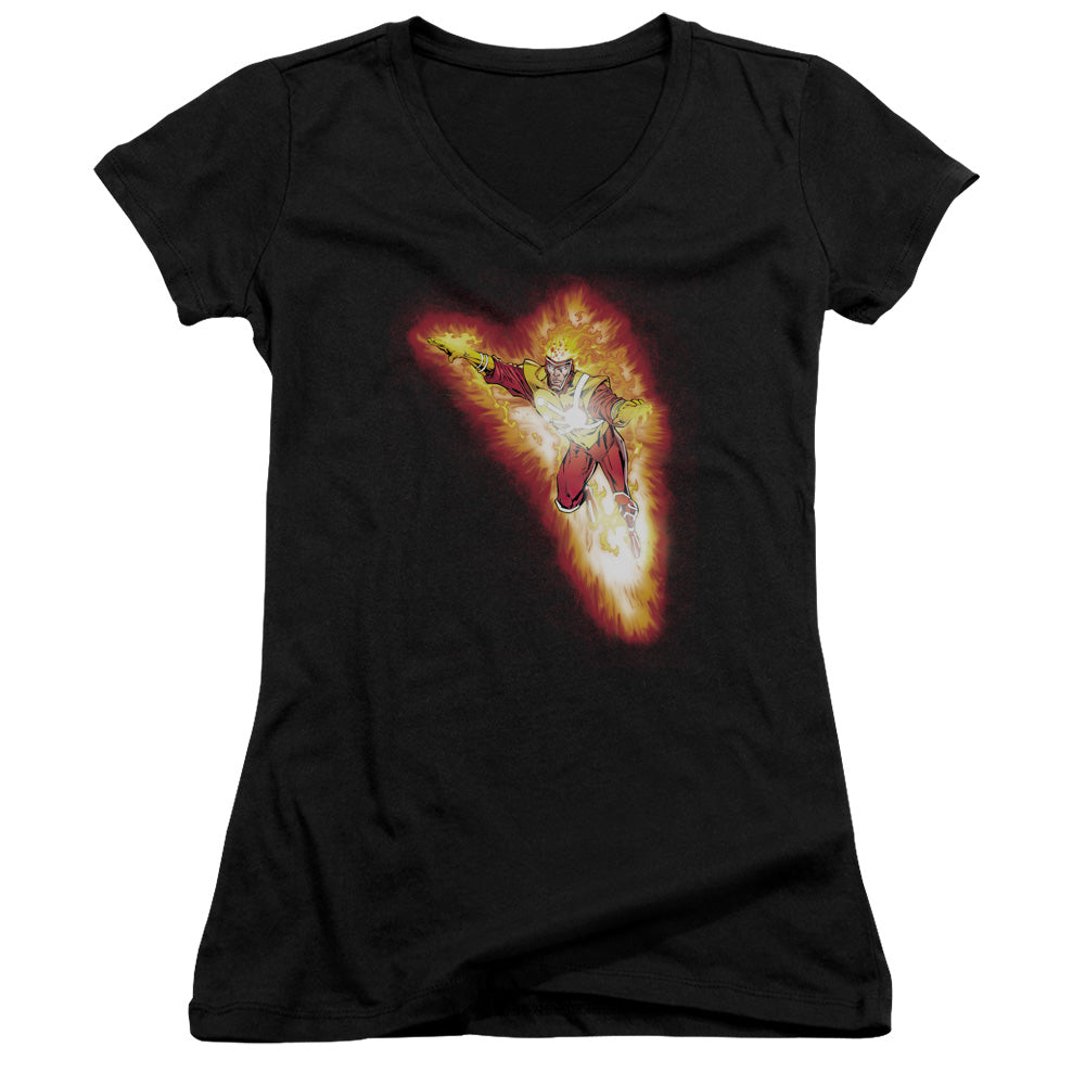 Jla - Firestorm Blaze - Junior V-neck - Black