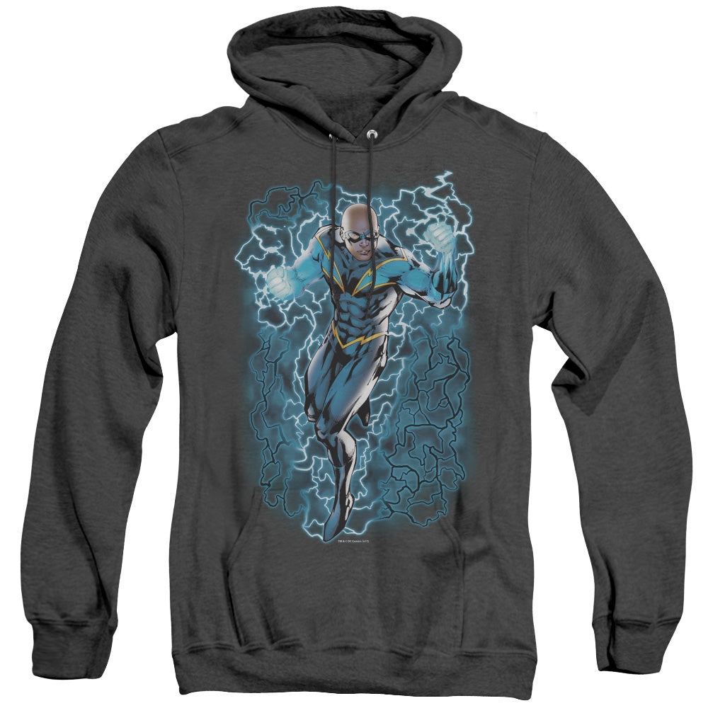 Jla - Black Lightning Bolts - Adult Heather Hoodie - Black