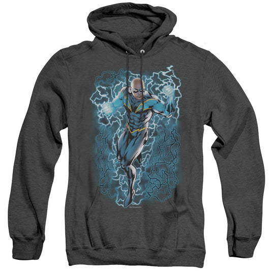 Jla - Black Lightning Bolts - Adult Heather Hoodie - Black