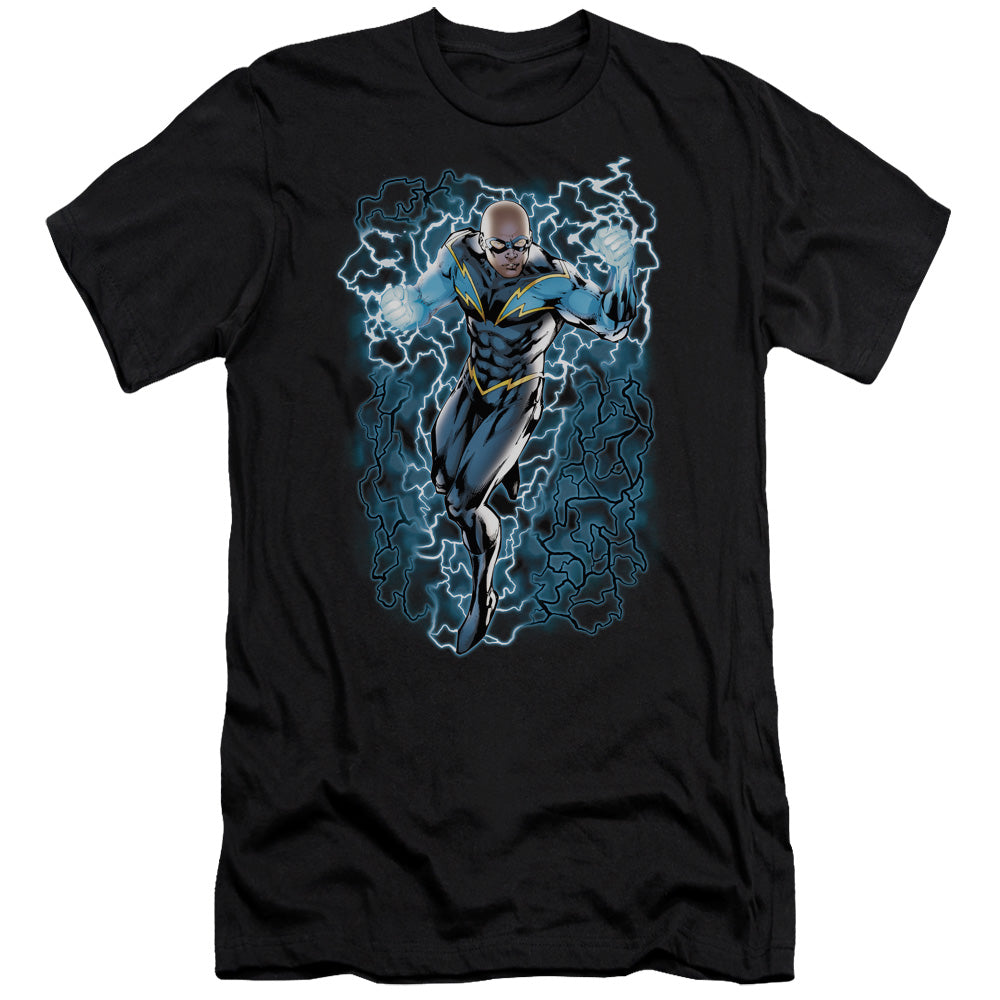 Jla - Black Lightning Bolts - Short Sleeve Adult 30/1 - Black T-shirt