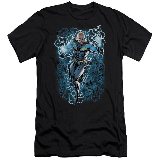 Jla - Black Lightning Bolts - Short Sleeve Adult 30/1 - Black T-shirt