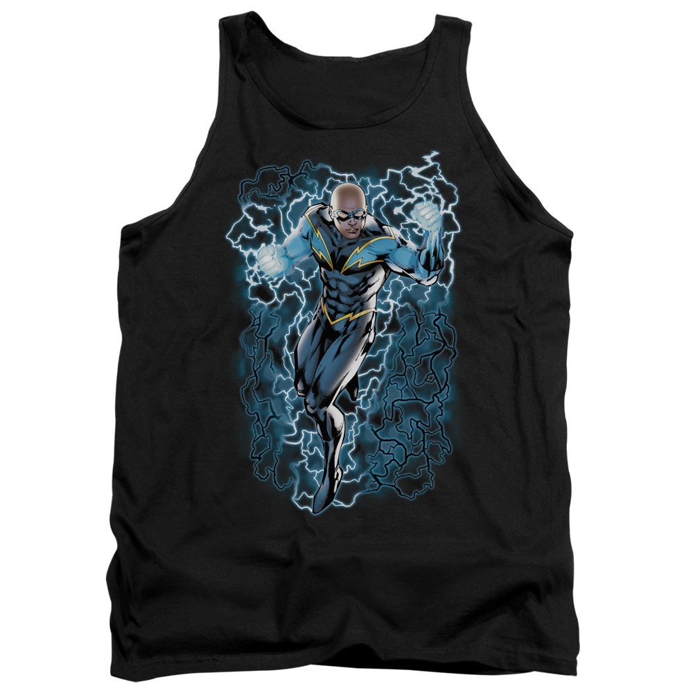 Jla - Black Lightning Bolts - Adult Tank - Black