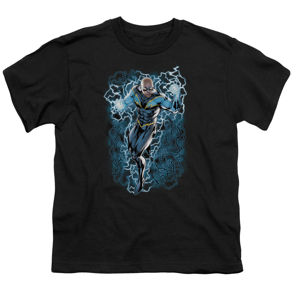 Jla - Black Lightning Bolts - Short Sleeve Youth 18/1 - Black T-shirt