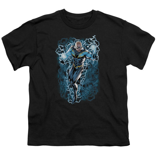 Jla - Black Lightning Bolts - Short Sleeve Youth 18/1 - Black T-shirt