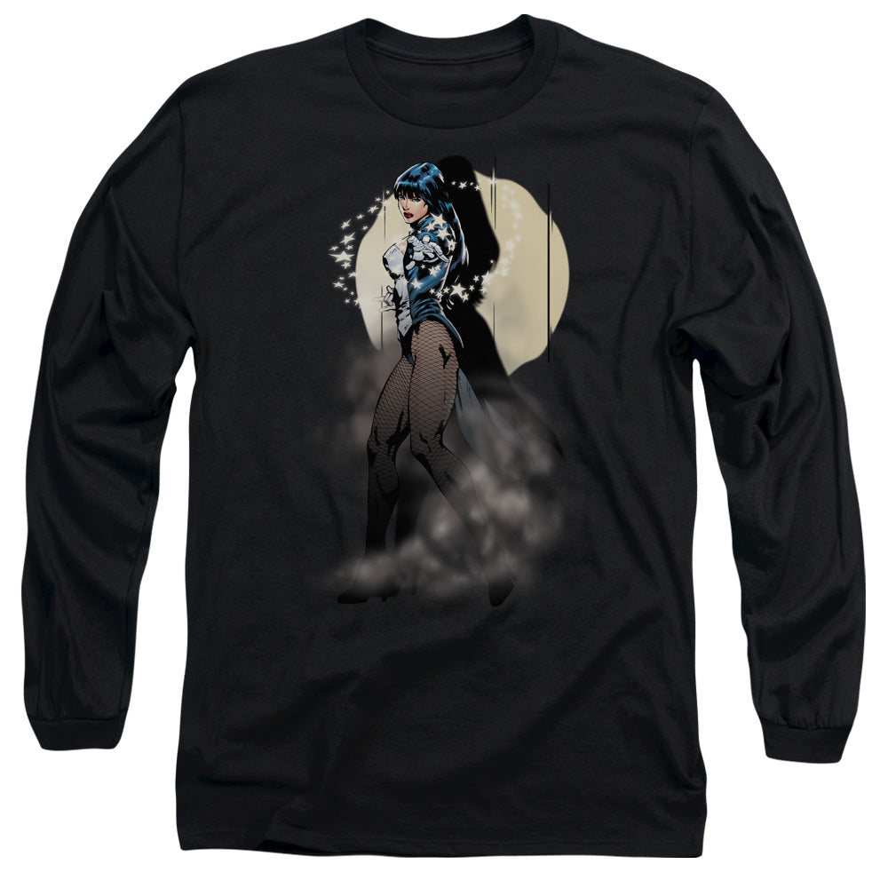 Jla - Zatanna Illusion - Long Sleeve Adult 18/1 - Black T-shirt