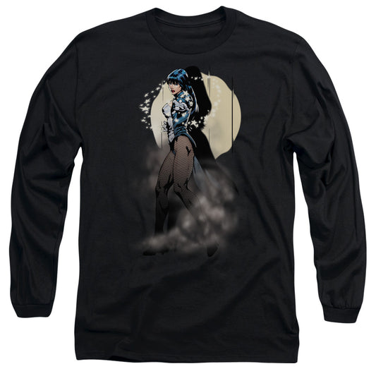 Jla - Zatanna Illusion - Long Sleeve Adult 18/1 - Black T-shirt