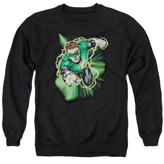 Jla - Green Lantern Energy - Adult Crewneck Sweatshirt - Black