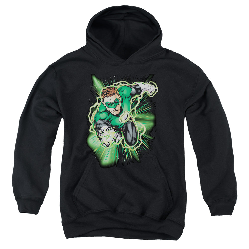 Jla - Green Lantern Energy - Youth Pull-over Hoodie - Black