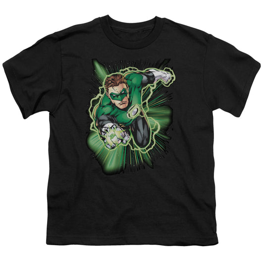 Jla - Green Lantern Energy - Short Sleeve Youth 18/1 - Black T-shirt