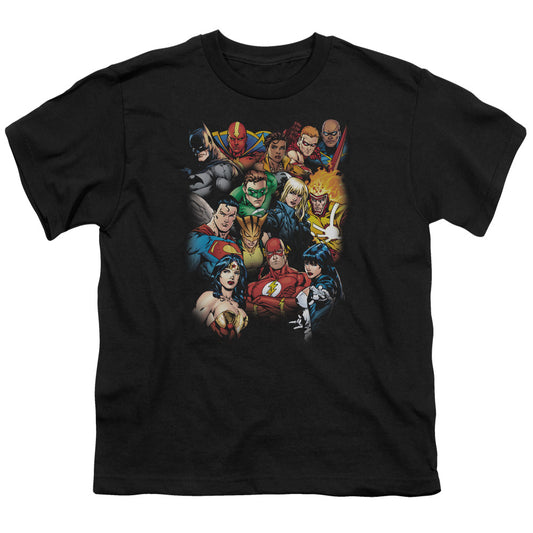 Jla - The Leagues All Here - Short Sleeve Youth 18/1 - Black T-shirt