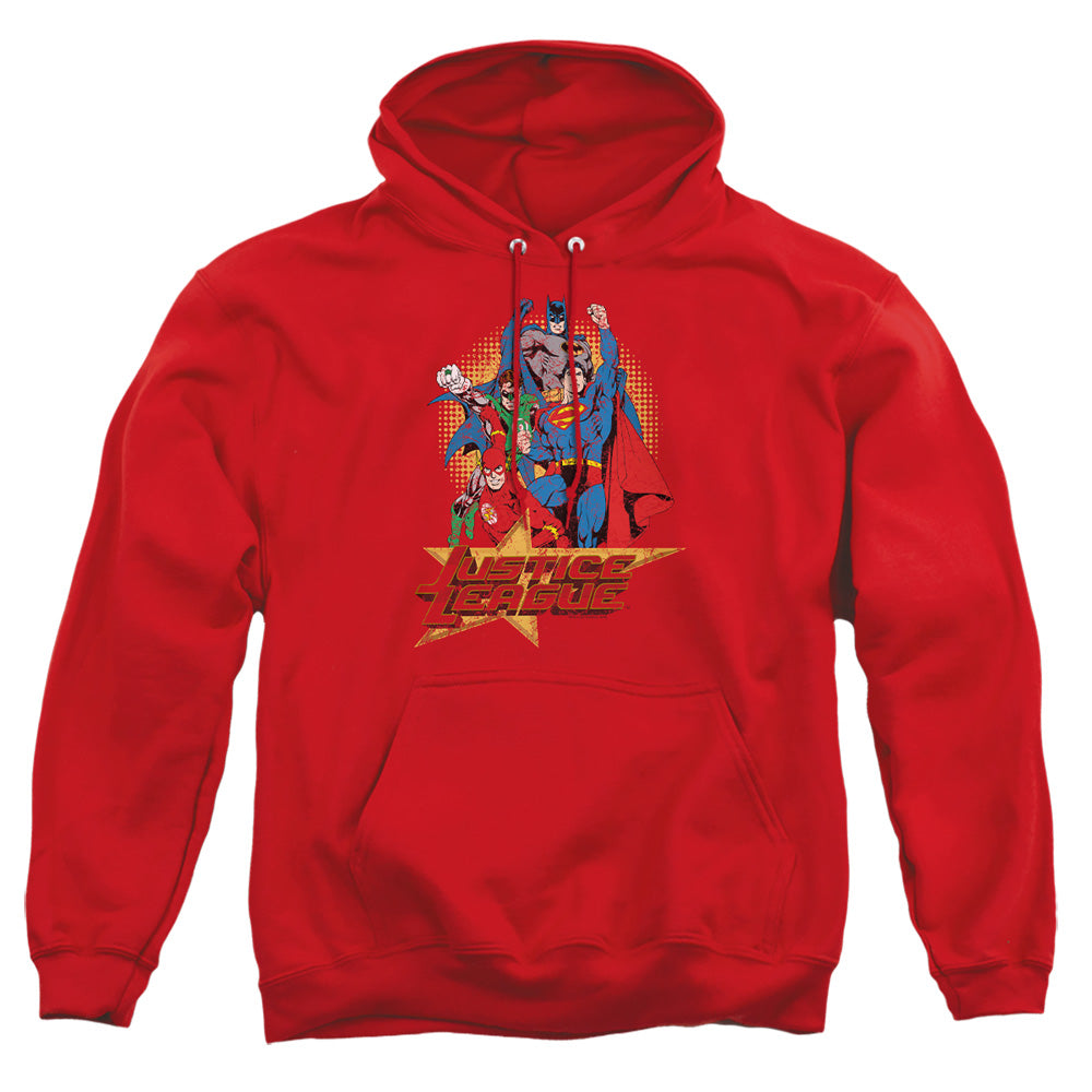 Jla - Raise Your Fist - Adult Pull-over Hoodie - Red