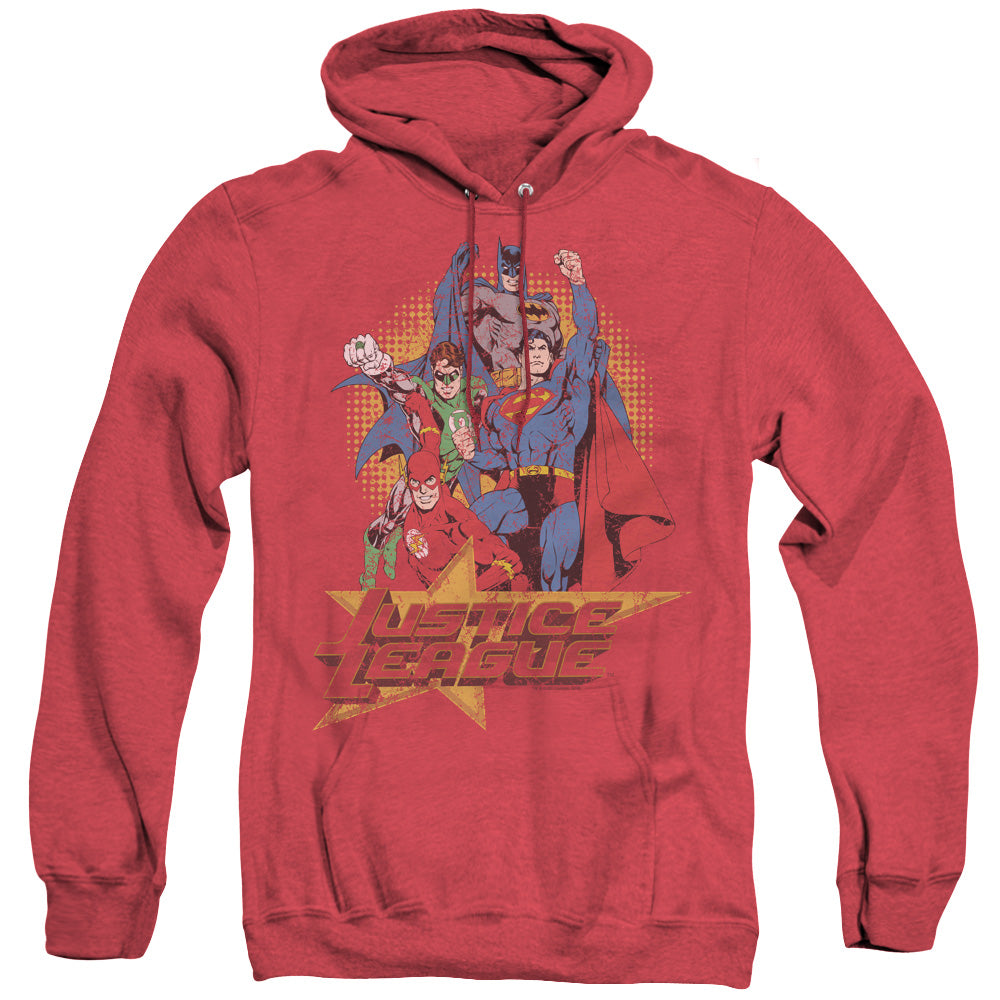 Jla - Raise Your Fist - Adult Heather Hoodie - Red