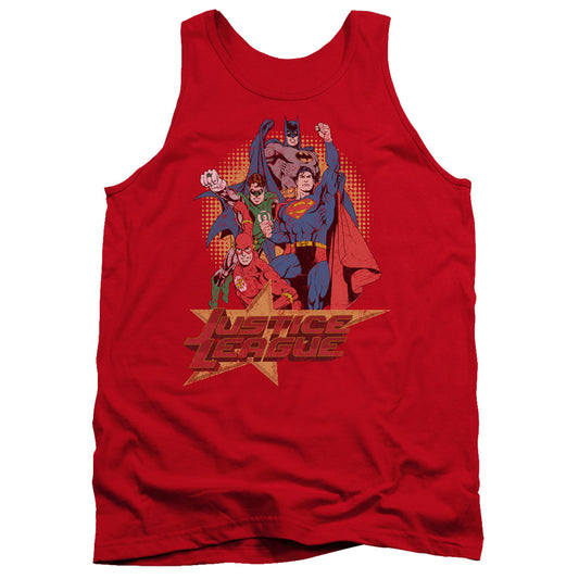 Jla - Raise Your Fist - Adult Tank - Red