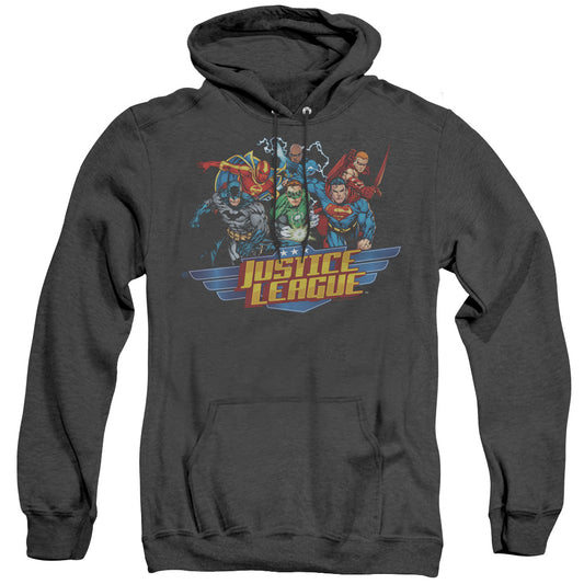 Jla - Ready To Fight - Adult Heather Hoodie - Black