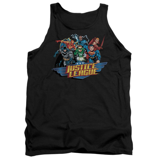 Jla - Ready To Fight - Adult Tank - Black