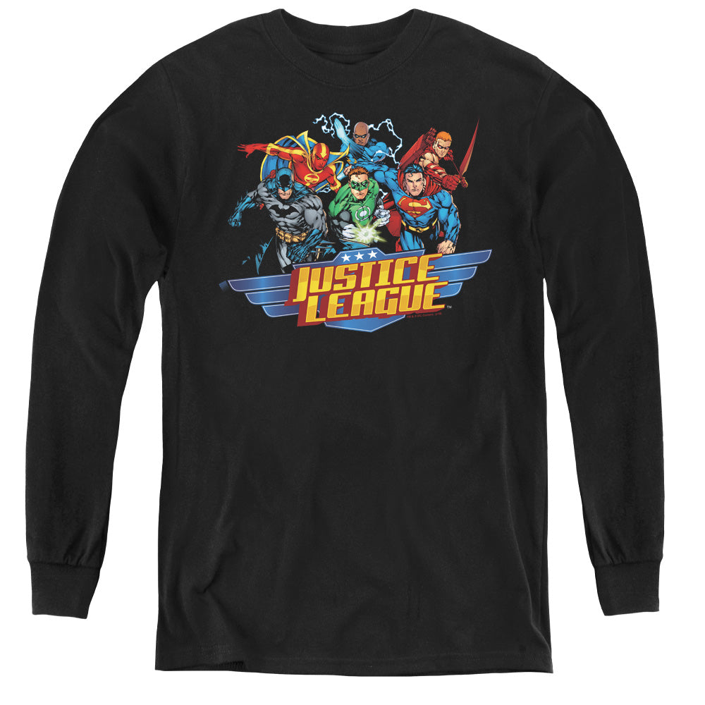 Jla - Ready To Fight - Youth Long Sleeve Tee - Black