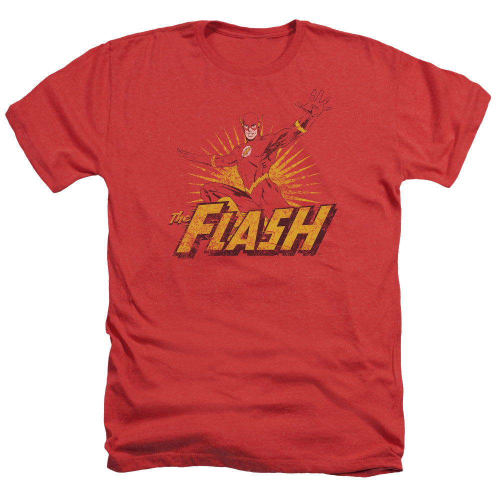Jla - Flash Rough Distress - Adult Heather - Red