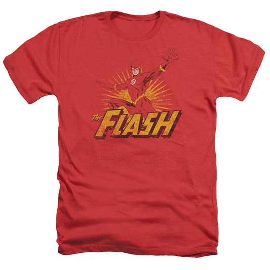 Jla - Flash Rough Distress - Adult Heather - Red