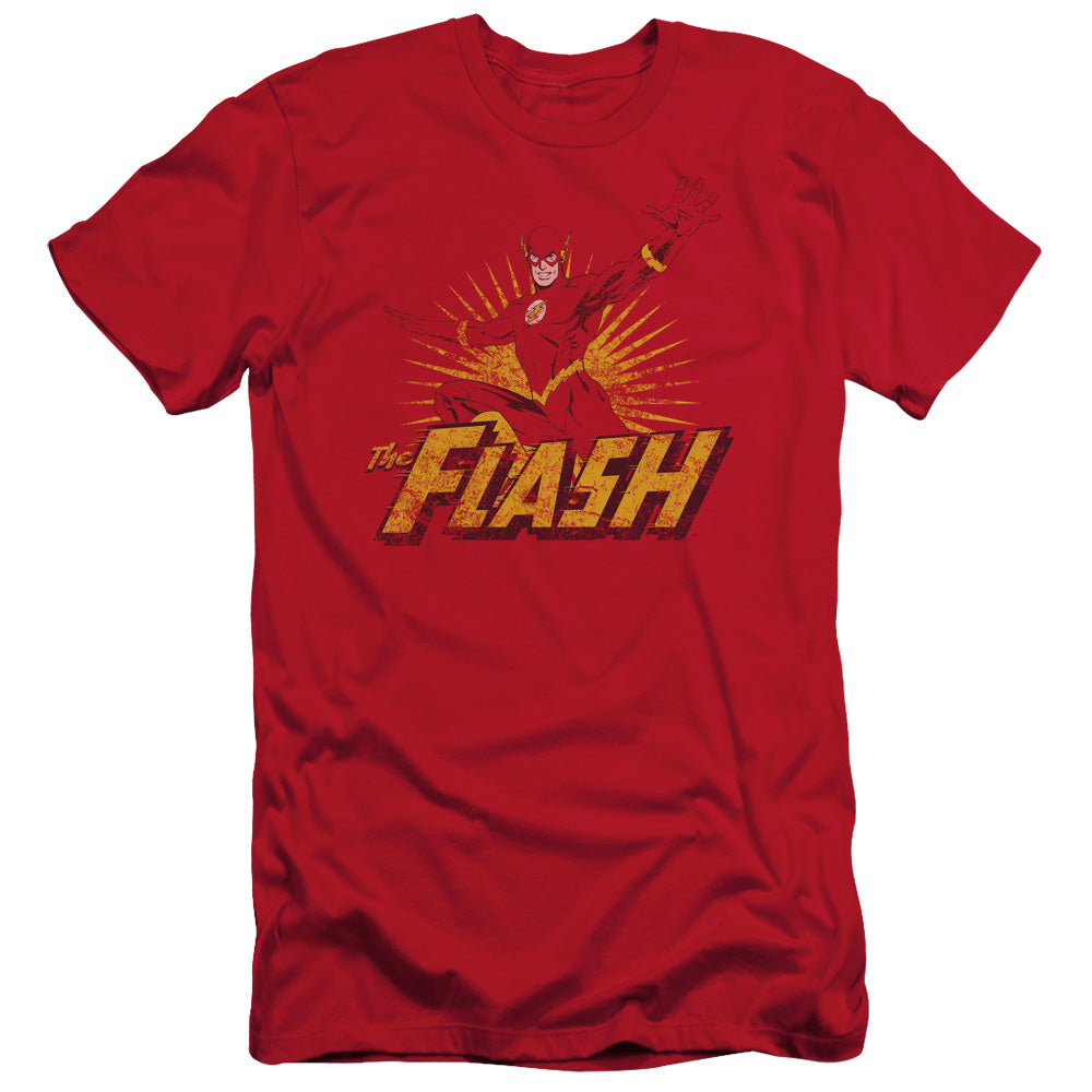 Jla - Flash Rough Distress - Short Sleeve Adult 30/1 - Red T-shirt