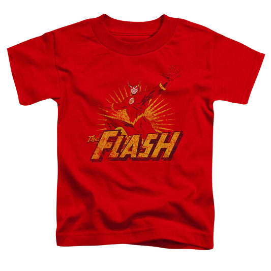 Jla - Flash Rough Distress - Short Sleeve Toddler Tee - Red T-shirt
