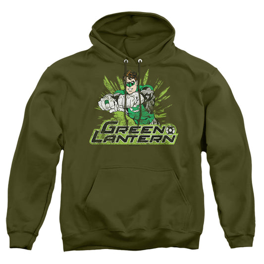 Jla - Gl Rough Distress - Adult Pull-over Hoodie - Military Green