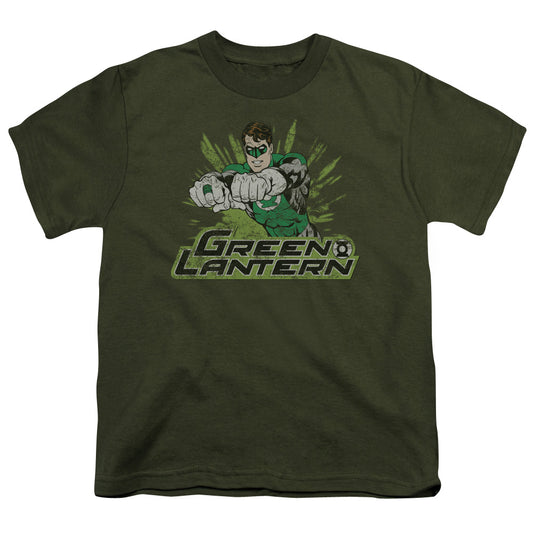 Jla - Gl Rough Distress - Short Sleeve Youth 18/1 - Military Green T-shirt