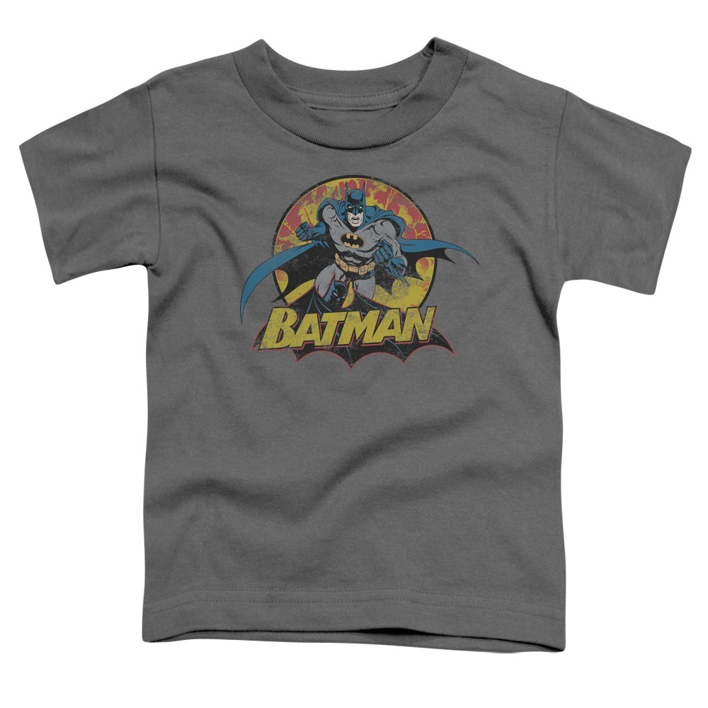 Jla - Batman Rough Distress - Short Sleeve Toddler Tee - Charcoal T-shirt