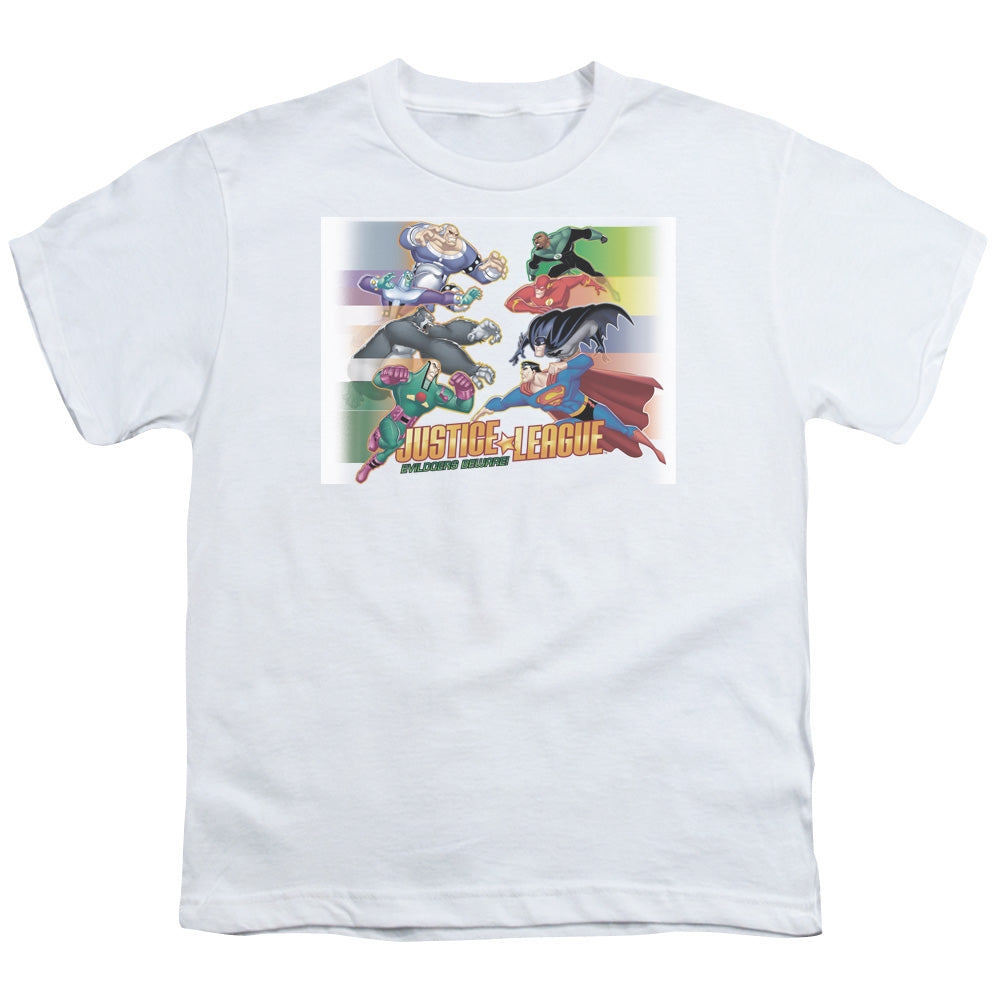 Jla - Evildoers Beware - Short Sleeve Youth 18/1 - White T-shirt
