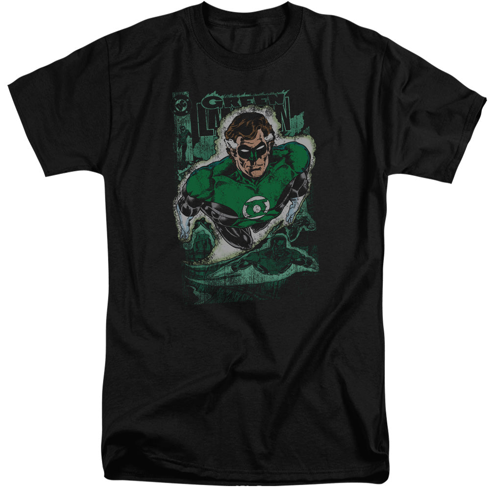Jla - Green Lantern #1 Distress - Short Sleeve Adult Tall - Black T-shirt