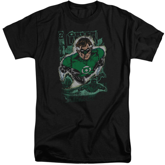 Jla - Green Lantern #1 Distress - Short Sleeve Adult Tall - Black T-shirt