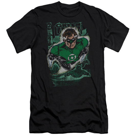 Jla - Green Lantern #1 Distress-premuim Canvas Adult Slim Fit 30/1 - Black