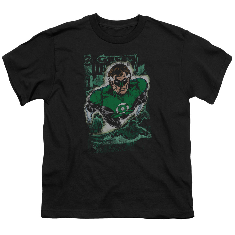 Jla - Green Lantern #1 Distress - Short Sleeve Youth 18/1 - Black T-shirt