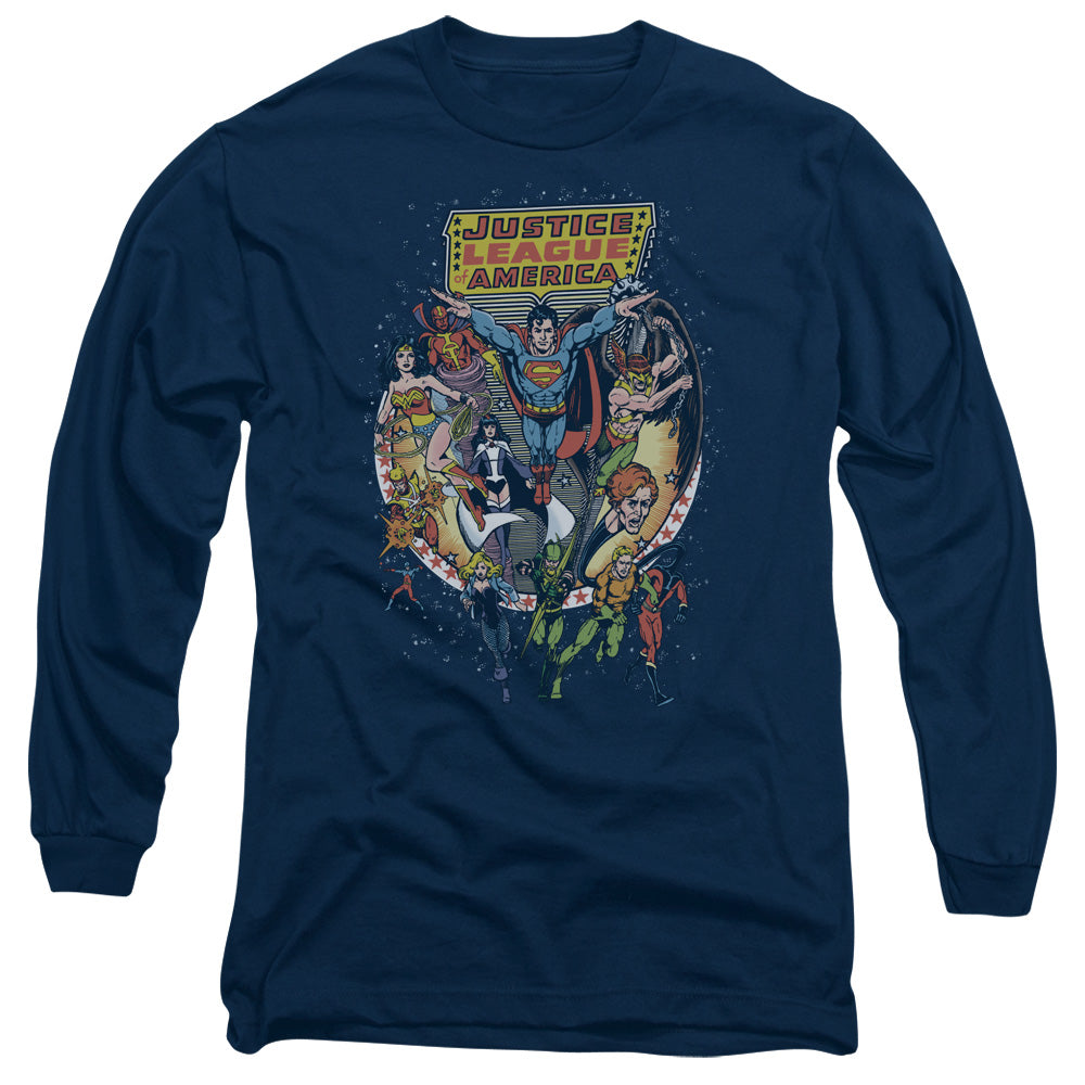 Jla - Star Group - Long Sleeve Adult 18/1 - Navy T-shirt