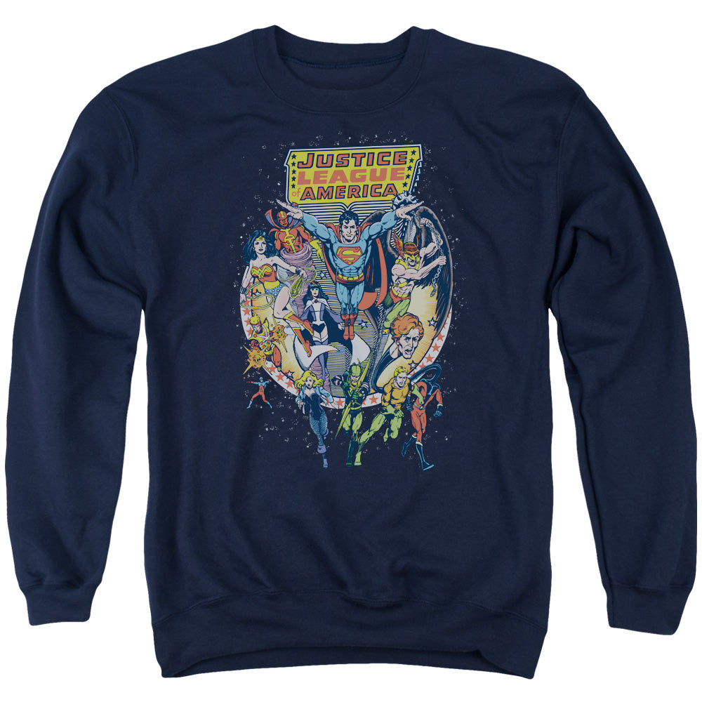 Jla - Star Group - Adult Crewneck Sweatshirt - Navy