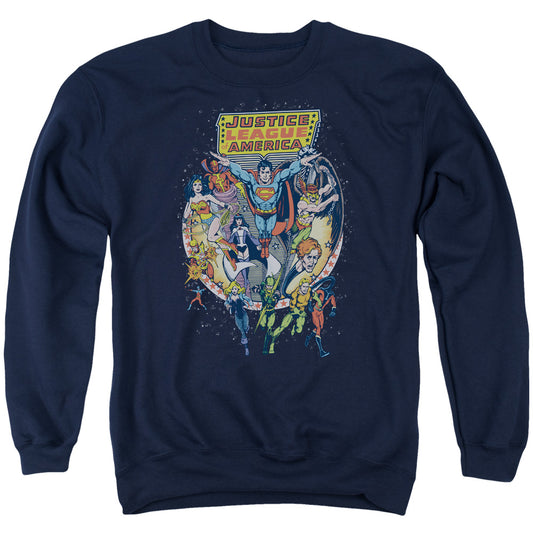 Jla - Star Group - Adult Crewneck Sweatshirt - Navy