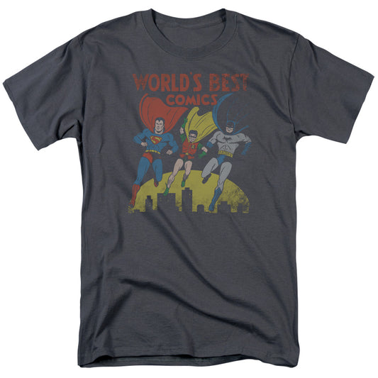 Jla - Worlds Best - Short Sleeve Adult 18/1 - Charcoal T-shirt