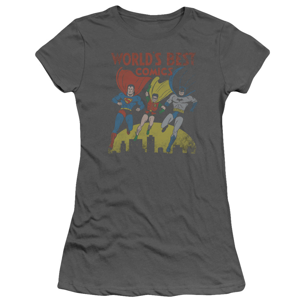 Jla - Worlds Best - Short Sleeve Junior Sheer - Charcoal T-shirt