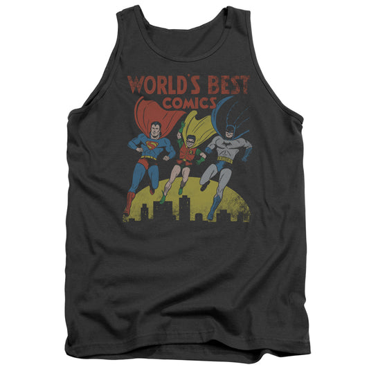Jla - Worlds Best - Adult Tank - Charcoal