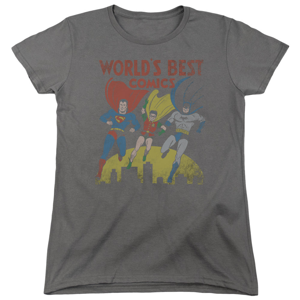 Jla - Worlds Best - Short Sleeve Womens Tee - Charcoal T-shirt