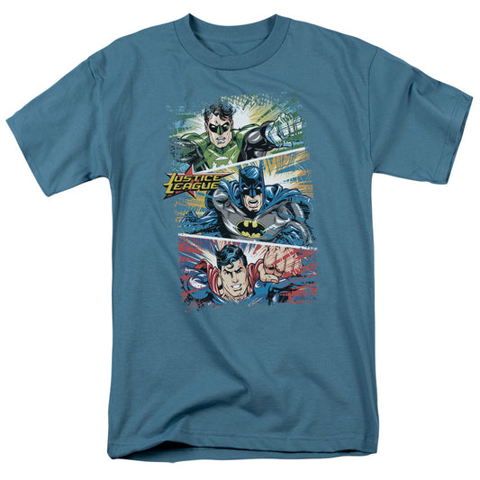 Jla - Action Frames - Short Sleeve Adult 18/1 - Slate T-shirt